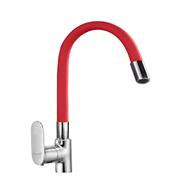Aquieen Flexi Basin Tap Brass & Copper Chrome Finish Red, AQN 802