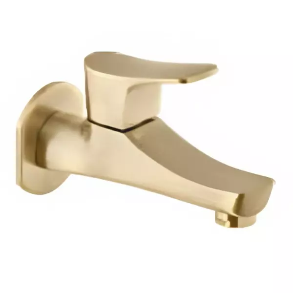 CERA Single Lever Wall Mount Bib Cock with Wall Flange and Aerator Antique Brass, F1012151BA