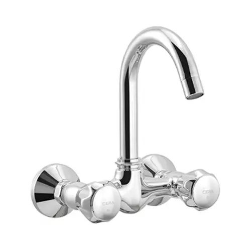 CERA Ocean Wall Mounted Sink Mixer with Swivel Spout  with 170 mm Swivel Spout, Legs and Wall Flange