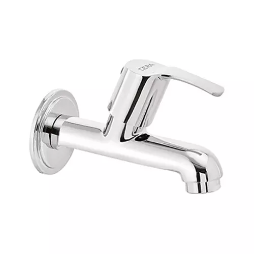 CERA Vivana Quarter Turn Wall Mount Long Nose Bib Cock with Wall Flange and Aerator, F2014152