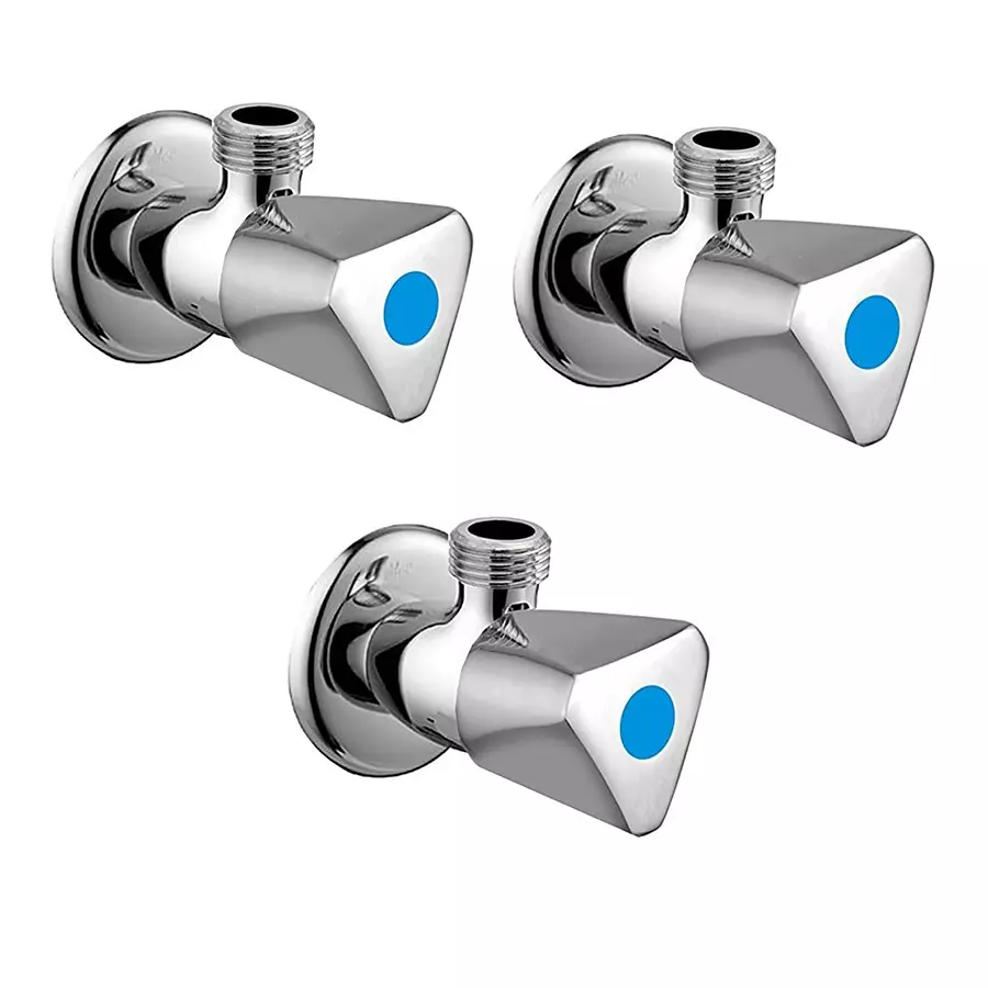 FLO Angle Valve Stainless Steel Chrome Finish Silver, FAW_ACURA_3pc (Pack of 3)