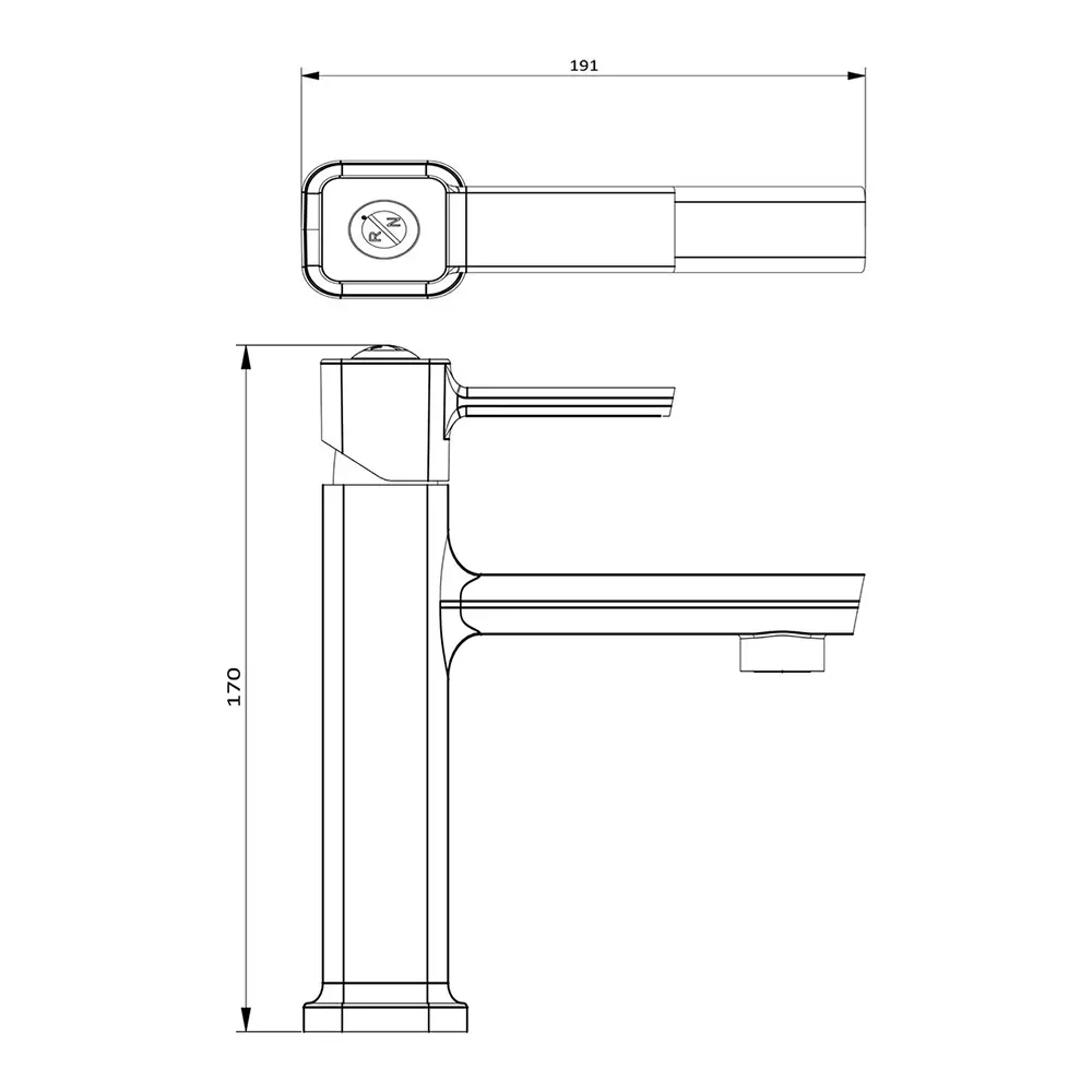 RN PTMT Single Lever Basin Mixer Deck Mount Metallic Grey & Black 20 mm Faucet Hole, RNVIR09B07