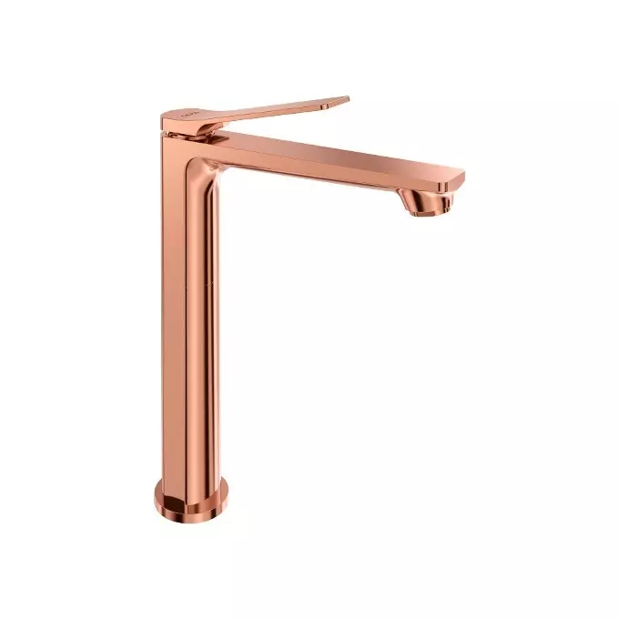 CERA Sylvina Long Body Basin Mixer Single Lever Deck Mount PVD Finish Rose Gold, F1021452RG