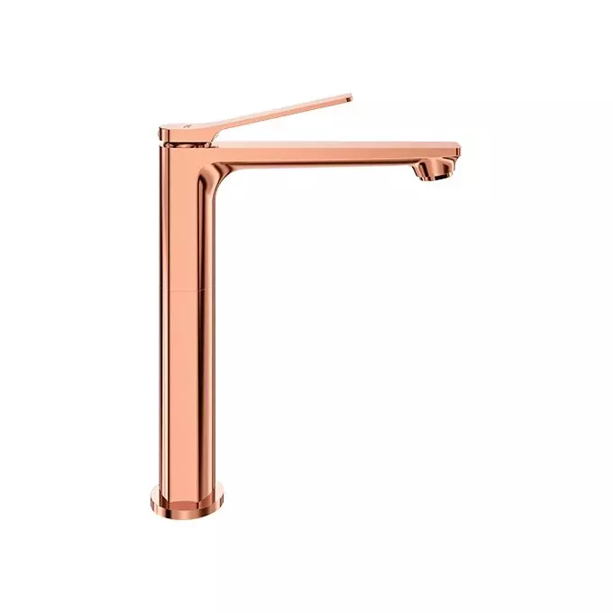 CERA Sylvina Long Body Basin Mixer Single Lever Deck Mount PVD Finish Rose Gold, F1021452RG