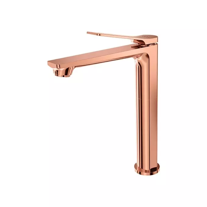 CERA Sylvina Long Body Basin Mixer Single Lever Deck Mount PVD Finish Rose Gold, F1021452RG