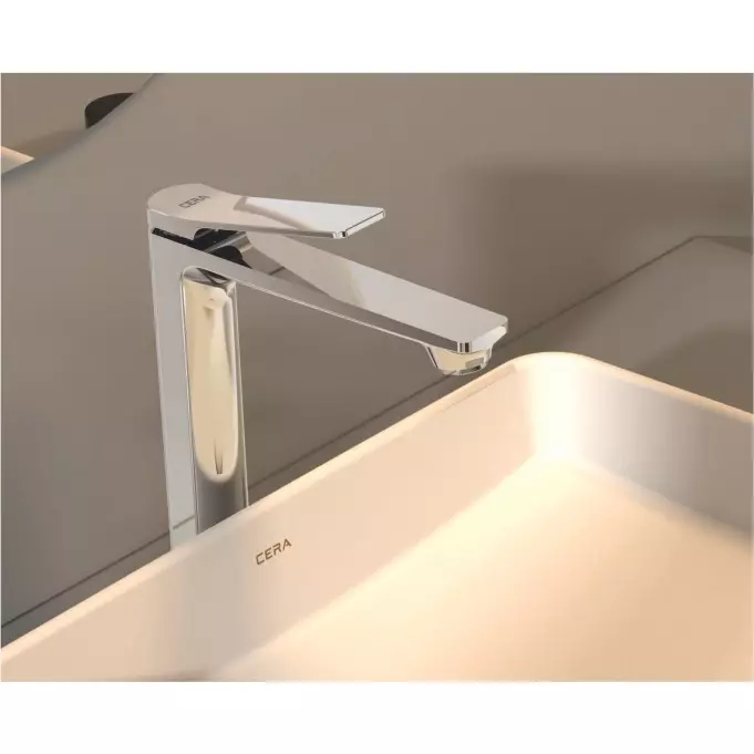 CERA Sylvina Basin Mixer Single Lever Deck Mount Chrome Plating Chrome, F1021452