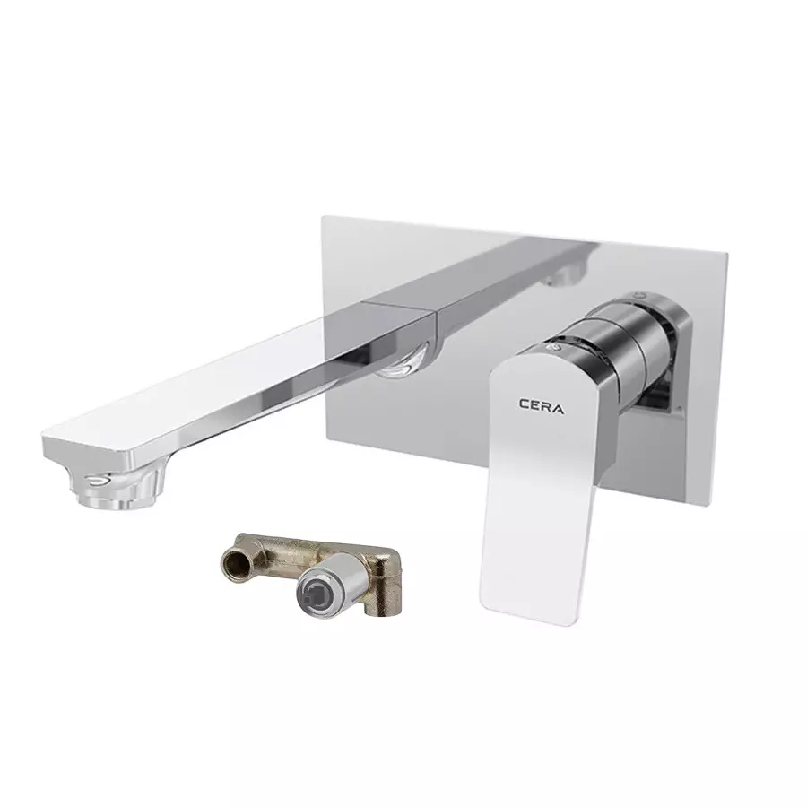 CERA Sylvina Basin Mixer Single Lever Exposed & Concealed Part Chrome Plating Chrome, F1021474 + F4065103