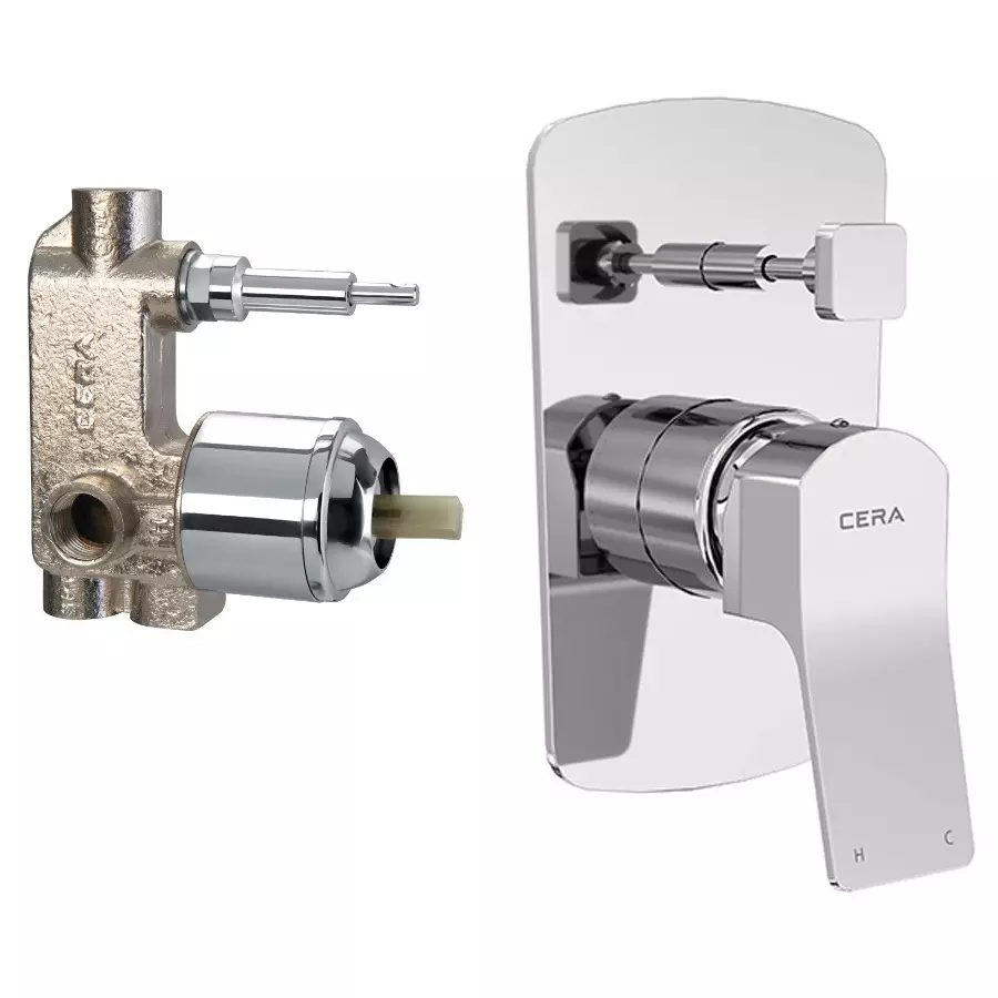 CERA Sylvina Basin Mixer Single Lever Exposed & Concealed Part Chrome Plating Chrome, F1021711 + F4020101