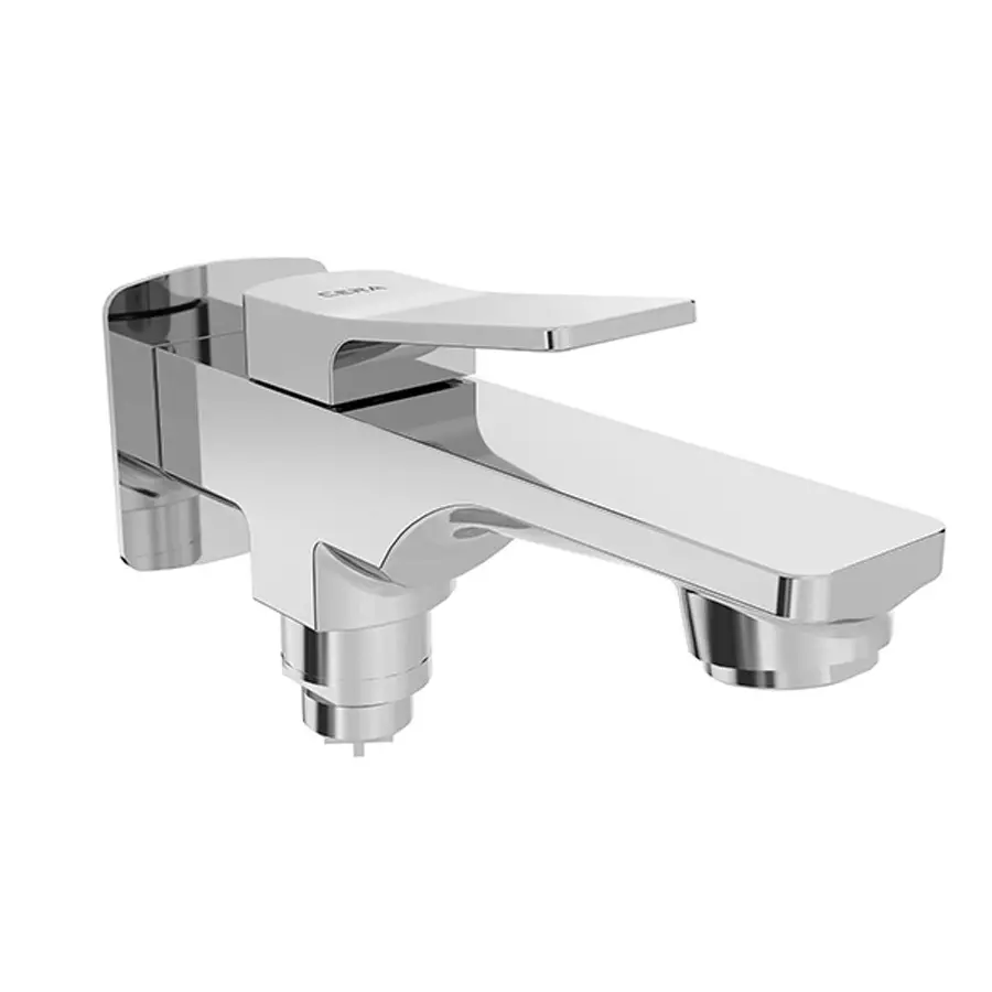 CERA Sylvina 2-Way Bib Cock Quarter Turn Wall Mount Chrome Plating Chrome with Wall Flange, F1021163
