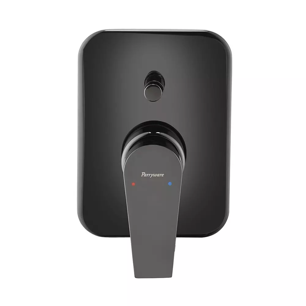 Parryware Ultra High Flow Diverter Upper Trim Praseo Shiny Black Chrome Finish, G5886A5