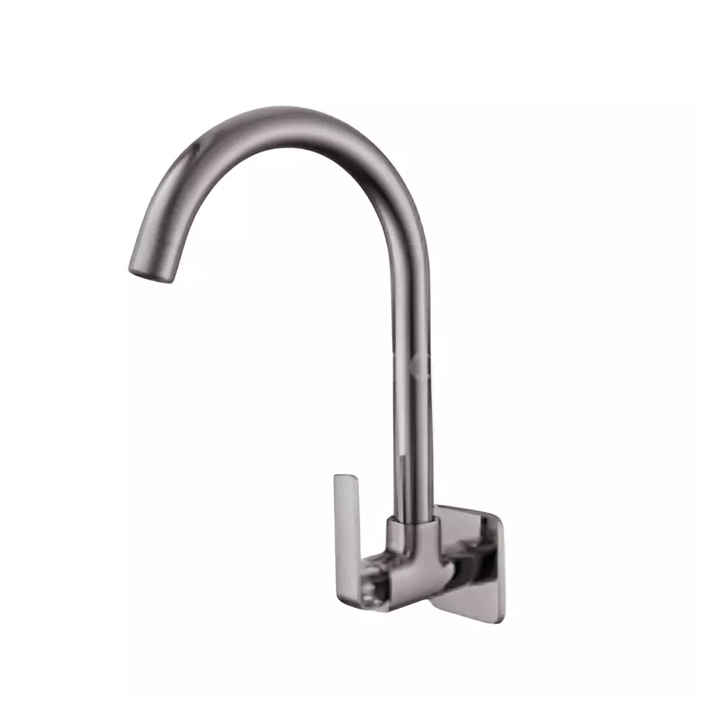 CERA RUBY Basin Mixer Quarter Turn Wall Mount PVD Finish Graphite Grey, F1005252GG