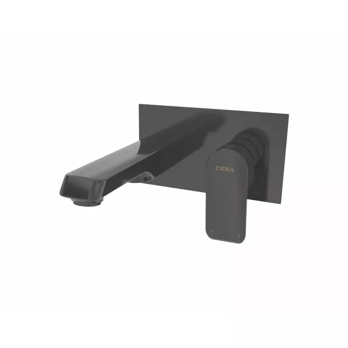 CERA CHELSEA Basin Mixer Concealed Diverter Single Lever Wall Mount PVD Finish Black Matte, F1016474BM