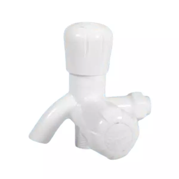 SUPREME Elegant Series 2-Way Bib Tap Quarter Turn Plastic, Texla White