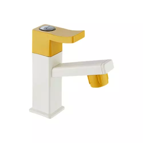TRIJAL Guppy Pluse Pillar Cock White, Gold 15 mm Thread & 20 mm Spindle, GPP-103 (Pack of 24)