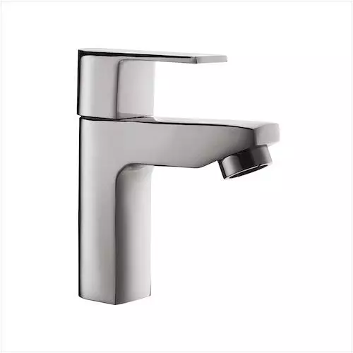 Somany Single Lever Basin Mixer with Braided Hose Signature Collection Bellis Series Chrome Finish Metal Body, 272111110011