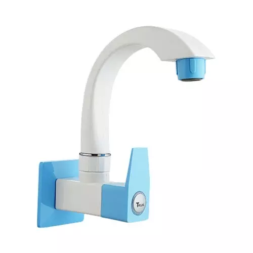 TRIJAL Shark Plus Sink Cock with Flange White, Blue 15 mm Thread & 20 mm Spindle, SHP-109 (Pack of 24)