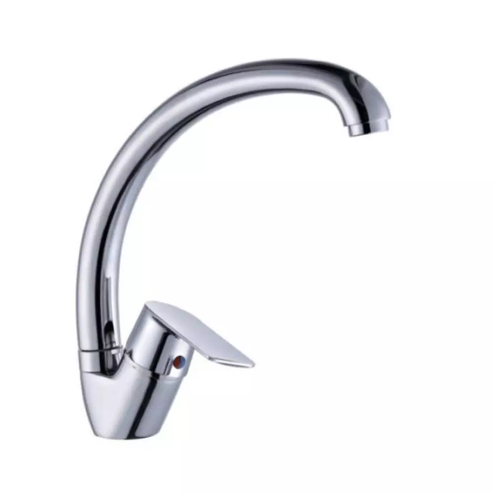 Somany Single Lever Sink Mixer with Swinging Spout and Braided Hoses Signature Collection Rime Series Chrome Finish Deck Mount, 272110710051
