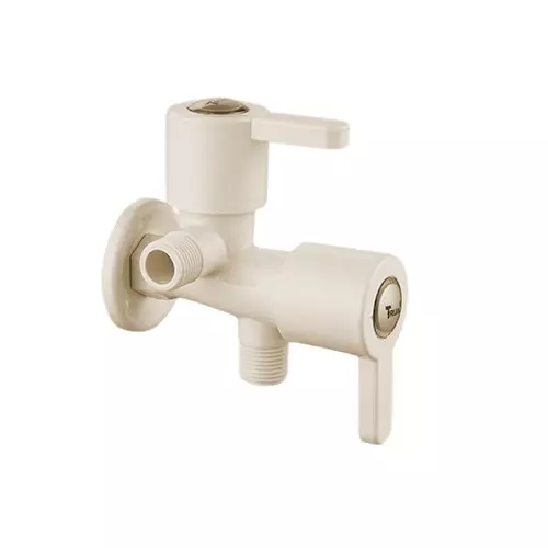 TRIJAL Dolphin Two Way Angle Cock with Flange Ivory, DOL-105 (Pack of 16)