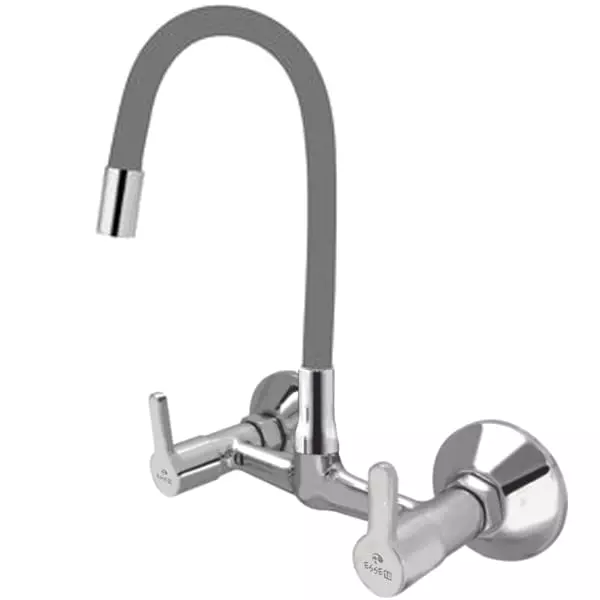 Somany Sink Mixer with Flexible Spout Grey Color Signature Collection Hemel Series Chrome Finish Deck Mount, 272201250081