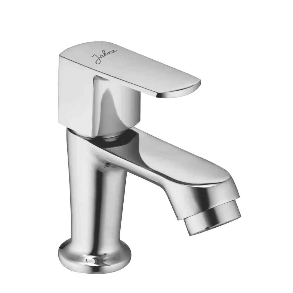 Jabra Pillar Cock Qbix Series Brass Chrome Finish Wall Mount Silver
