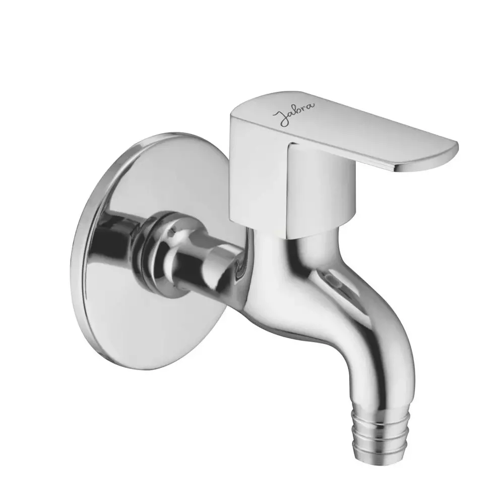 Jabra Nozzle Bib Cock Qbix Series Brass Chrome Finish Wall Mount Silver