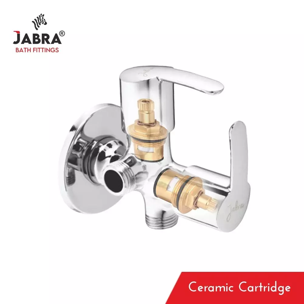 Jabra 2 in 1 Angle Cock Aqua Series Brass Chrome Finish Wall Mount Silver