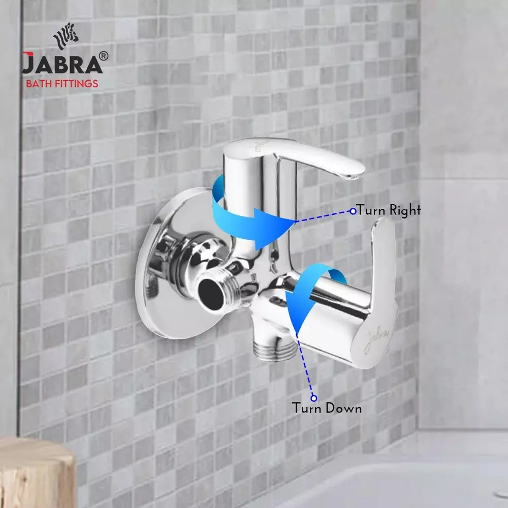 Jabra 2 in 1 Angle Cock Aqua Series Brass Chrome Finish Wall Mount Silver