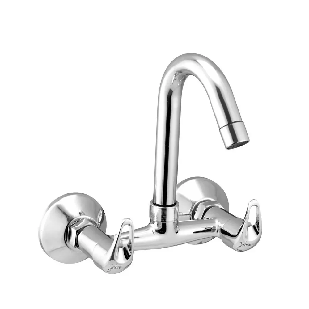 Jabra Sink Mixer Tap (M) Cosmo Series Brass Chrome Finish Wall Mount Silver