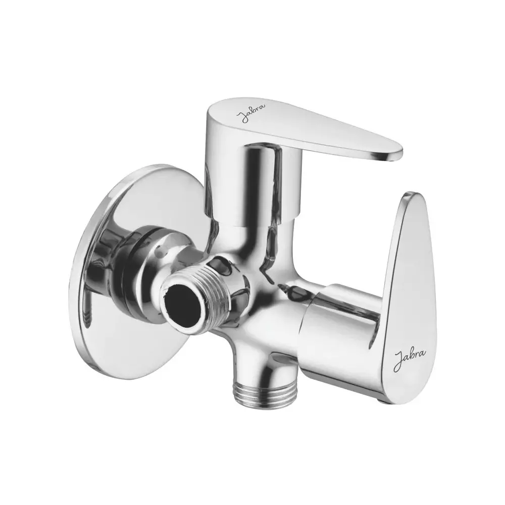 Jabra 2 in 1 Angle Cock Vignet Series Brass Chrome Finish Wall Mount Silver