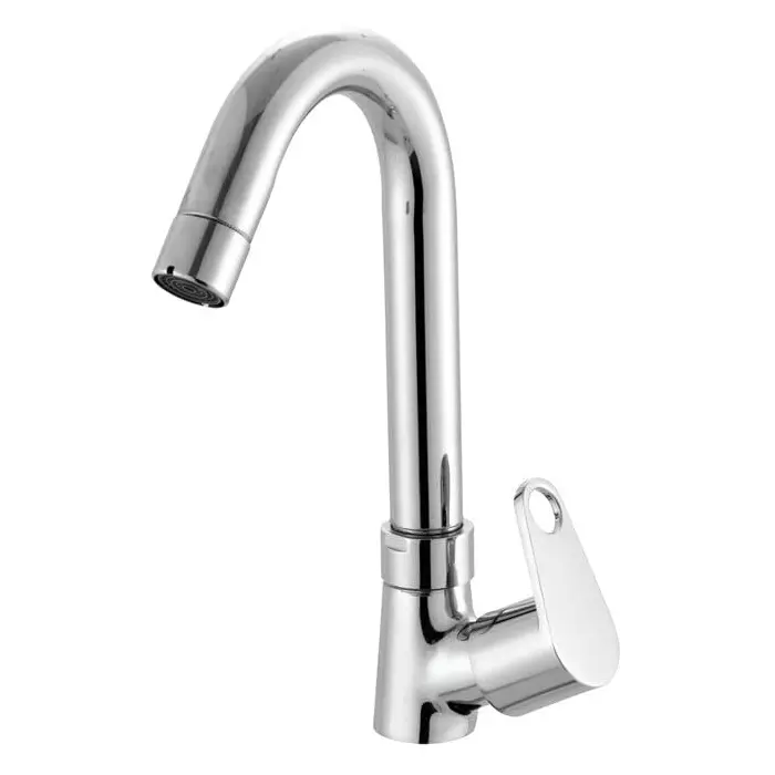 Jabra Swan Neck Tap (M) Sky Series Brass Chrome Finish Deck Mount Silver