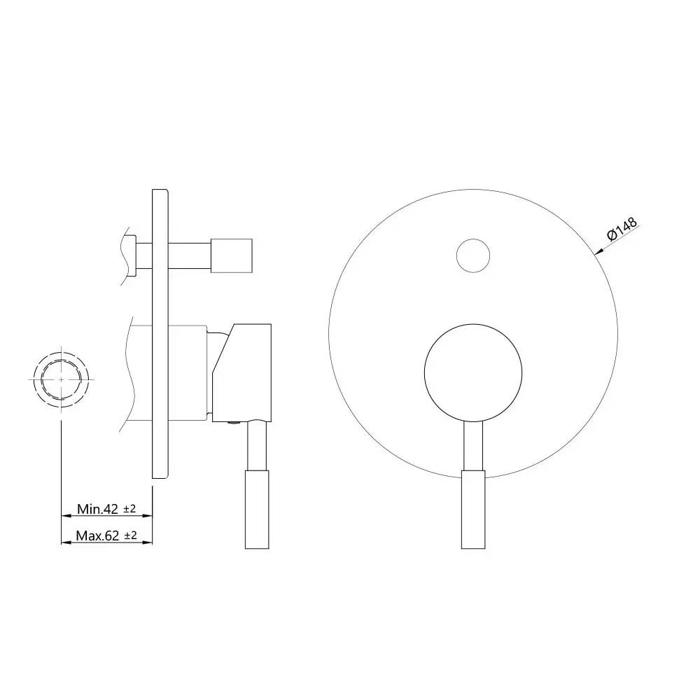 Jaquar Exposed Parts Kit of Diverter Solo Series Chrome Finish, SOL-6065MK