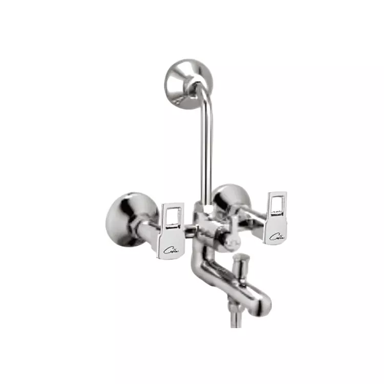 CASLLA Wall Mixer 3 In 1 With Provision for Telephonic Shower Cozi Series Brass Chrome Finish Silver, CZ-CHR-762314