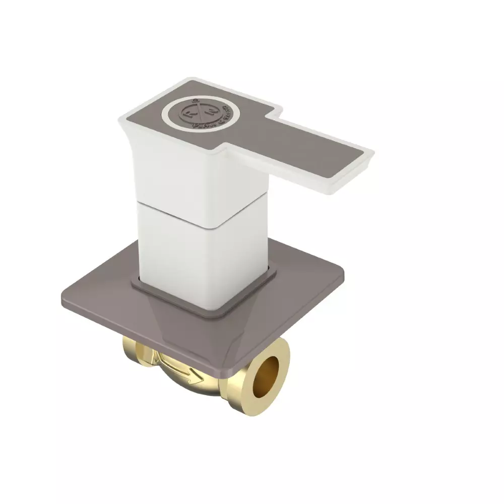 RN Glamour Collection Concealed Stop Tap Brass 1/2 Inch (15 mm) Size Brown Pearl White for Kitchen & Bathroom Use