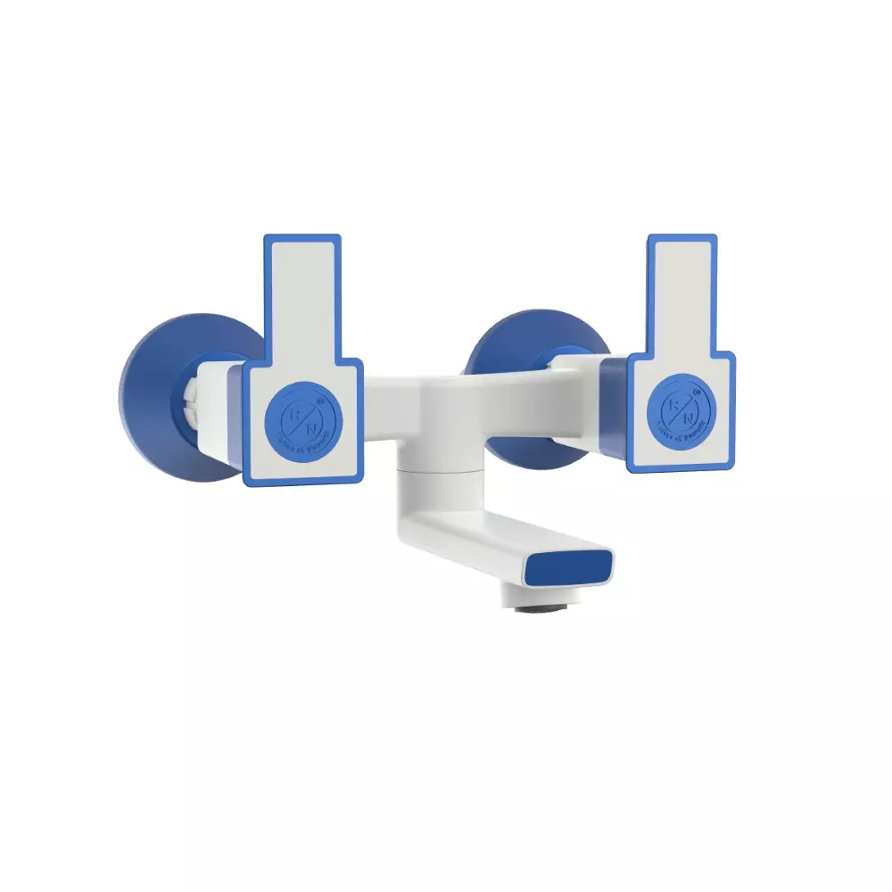 RN Glamour Pro Collection Wall Mixer Non Telephonic Tap PTMT 1/2 Inch (15 mm) Size Metalic Blue White for Kitchen & Bathroom Use