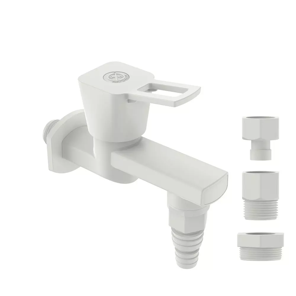 RN PTMT Love Collection Washine Machine Faucet Tap With Nozzle Kit White Polybag Packaging Type 1/2 Inch (15 mm) Size, RNLOB01A28