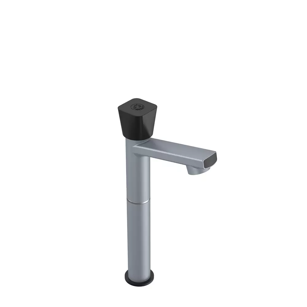RN PTMT Felicity Collection Foam Flow Tall Body Pillar Tap Metallic Grey Black 1/2 Inch (15 mm) Size, RNFEB09B29