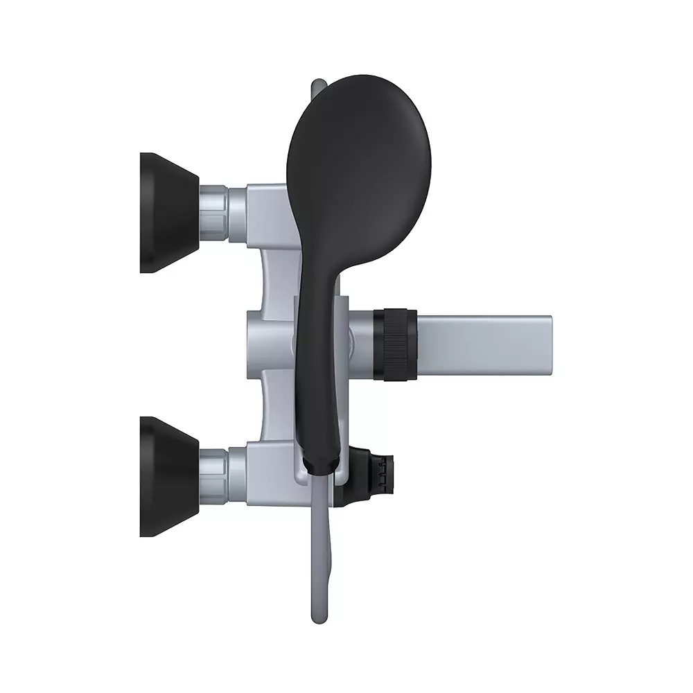 RN Wall Mixer Telephonic Tap With Crutch PTMT Metallic Grey Black 1/2 Inch (15 mm) Size for Kitchen & Bathroom Use, RNABP09B12 (Without Hand Shower & Tube)