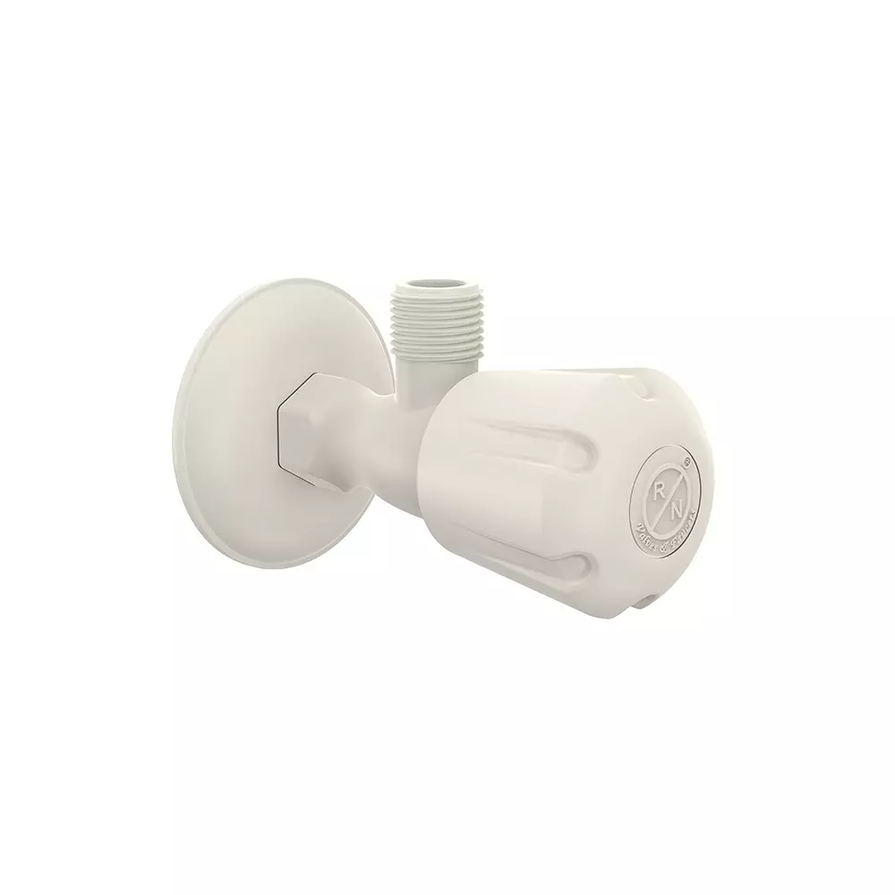 RN Angle Tap With Flange PTMT Ivory 1/2 Inch (15 mm) Size for Kitchen & Bathroom Use, RNSUP05A01