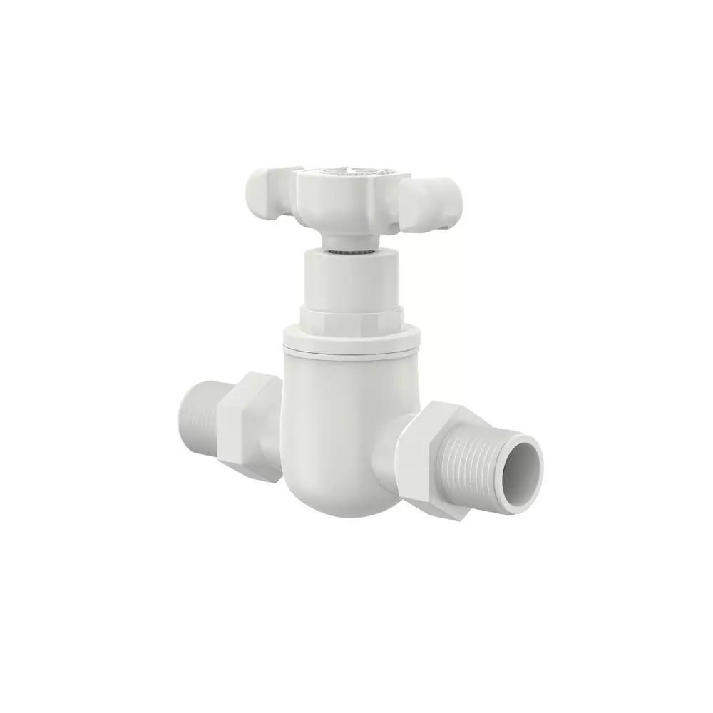 RN Elegance Collection Male Thread Stop Tap Polybag PTMT White 1/2 Inch (15 mm) Size for Kitchen & Bathroom Use, RNELE01A39