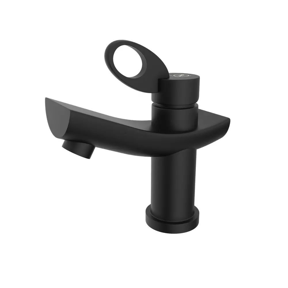 RN Aqua Single Lever Basin Mixer Tap Black 1/2 Inch (15 mm) Size Brass for Bathroom & Toilets, RNSL065115