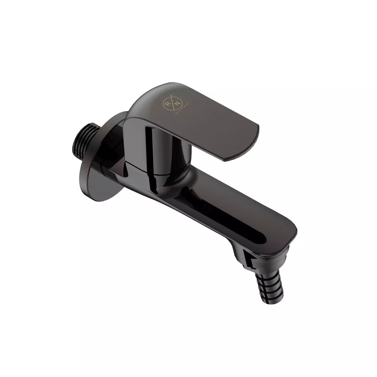RN BIB Garden Tap With Nozzle & Flange Black Stainless Steel 1/2 Inch (15 mm) Size for Bathroom & Toilets Use, RNSOP28G08