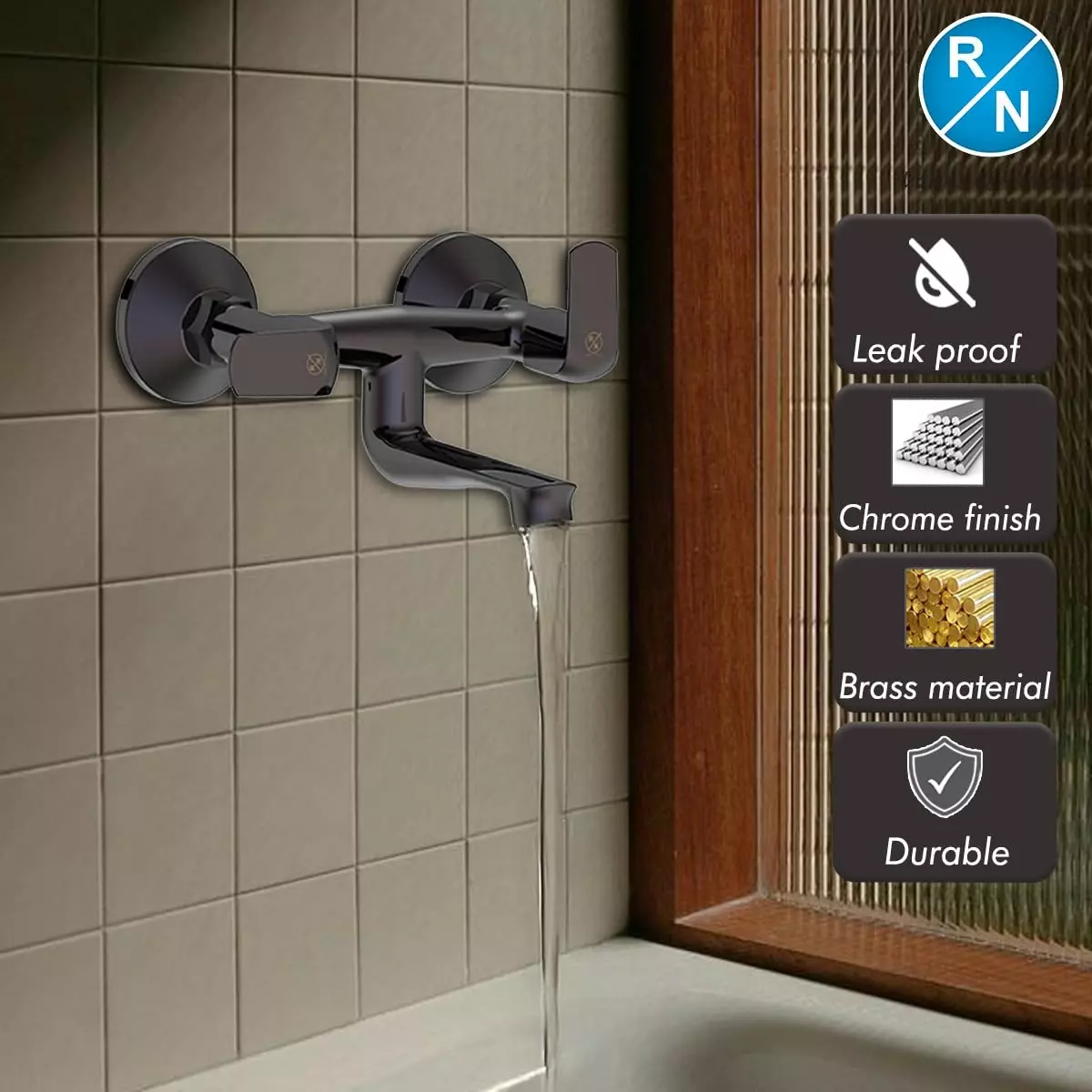 rn-wall-mixer-non-telephonic-shower-tap-black-wall-mounted-stainless-steel-12-inch-15-mm-size-for-bathroom-toilets-use-rnsop28g17