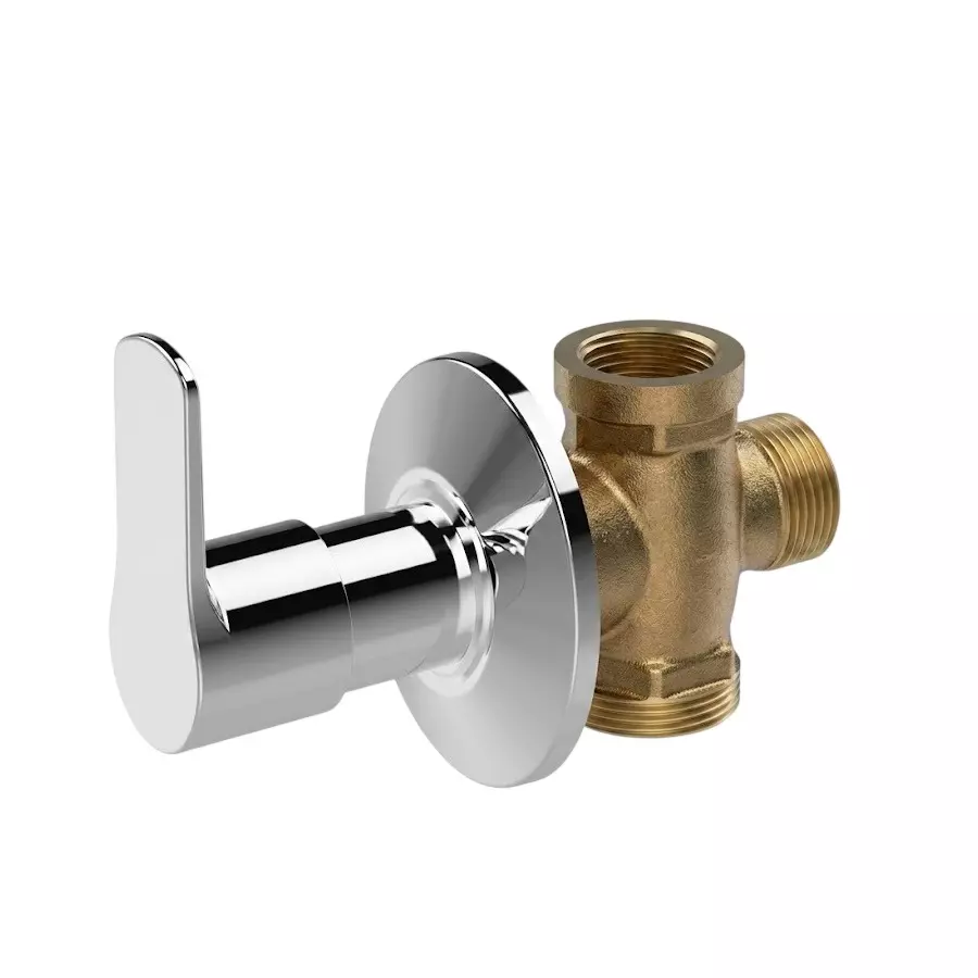IVAS Elanza Concealed Stop Tap with Expose Part Wall Mounted Chrome Finish Silver & Golden 20 mm Hole Size for Bathroom & Toilets Use, IM12008835