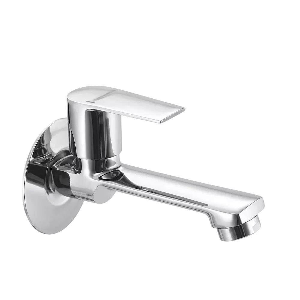 PLUMBER Ecoline Series Eros Range Bib Tap Long Body Foam Flow, Wall Mounted and Chrome Finish, EOS-0203