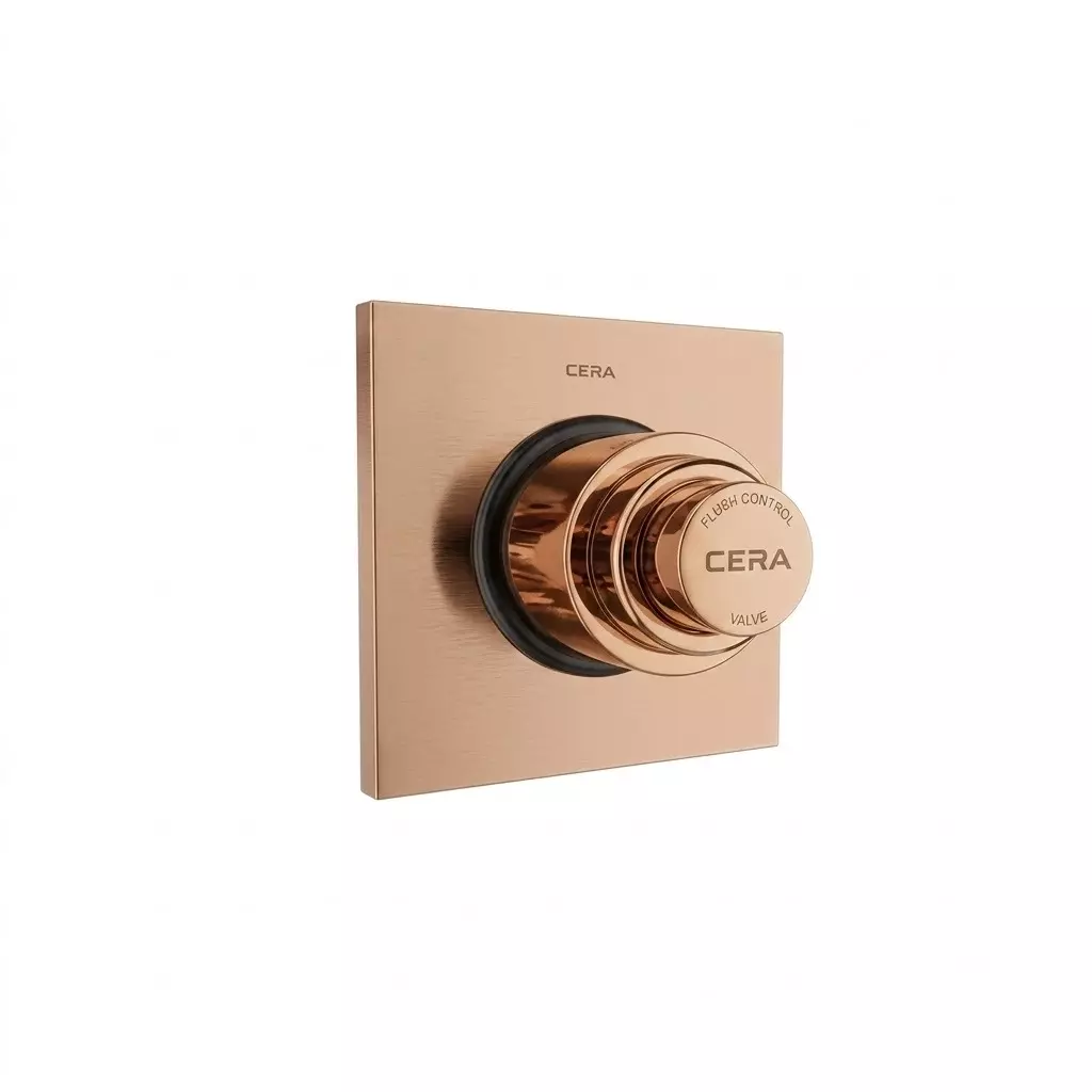 CERA Concealed Dual Flush Valve Push Type Square Shape 1.25 Inch (32 mm) Size Rose Gold for Bathroom Use, F8010207RG