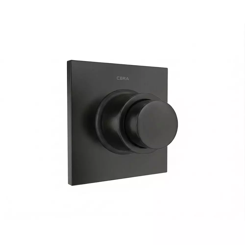 CERA Concealed Single Flush Valve Push Type Square Shape 1.5 Inch (40 mm) Size Satin Black for Bathroom Use, F8010111SB