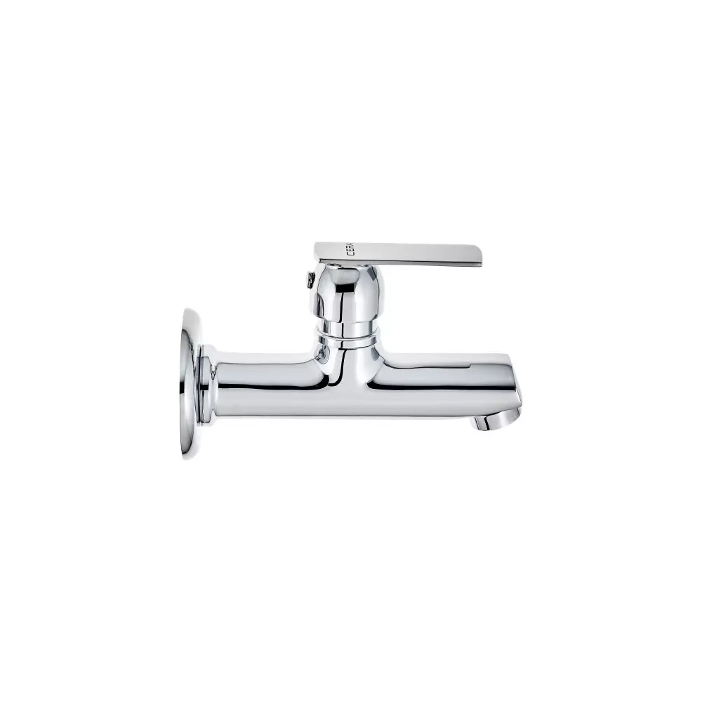 cera-titanium-single-lever-bib-tap-with-wall-flange-and-aerator-silver-wall-mounted-for-bathroom-use-f1003151