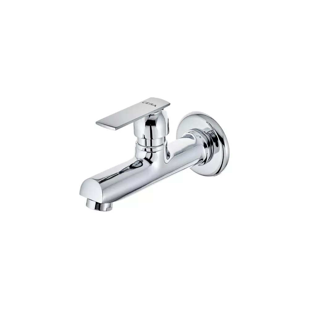 cera-titanium-single-lever-bib-tap-with-wall-flange-and-aerator-silver-wall-mounted-for-bathroom-use-f1003151
