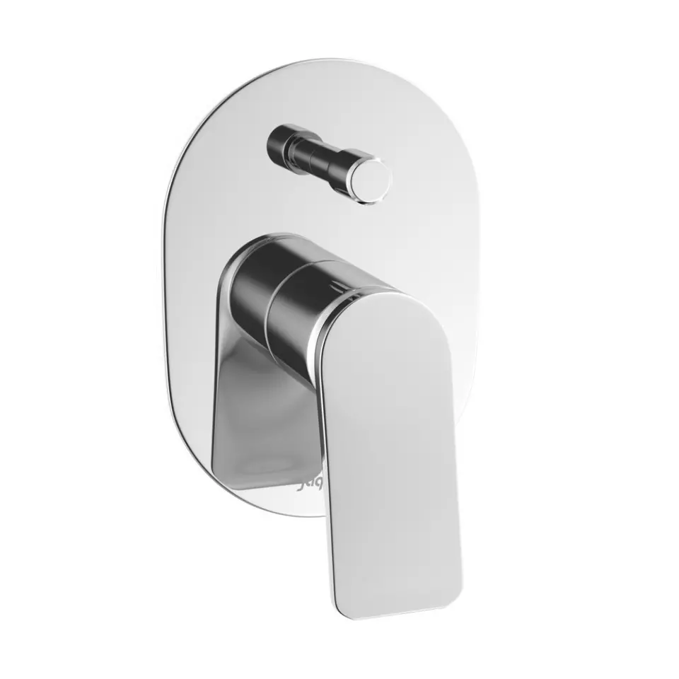 Jaquar Laguna Single Lever Exposed Parts Kit with Button Assembly Sleeve Silver Stainless Steel for Home Use, LAG-CHR-91065MK
