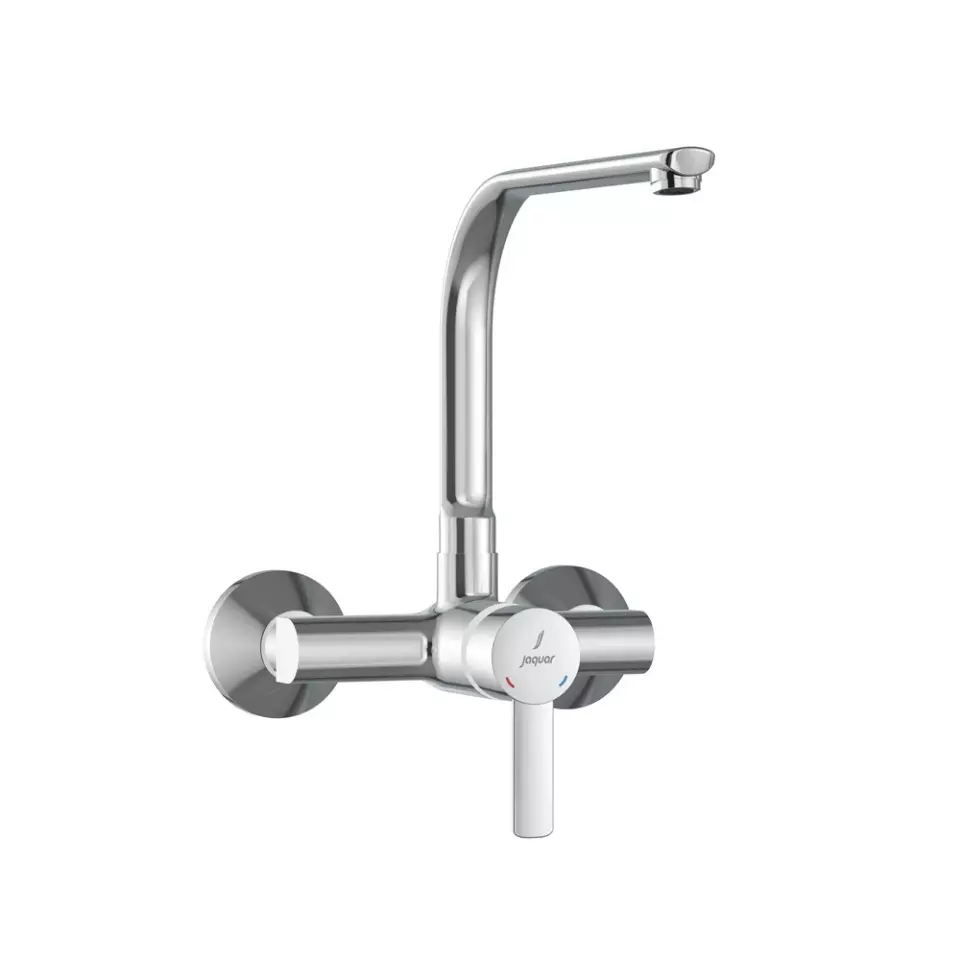 Jaquar Fusion Prime Single Lever Sink Mixer Tap with Swinging Spout & Connecting Leg Silver Stainless Steel for Home Use, FUP-CHR-29165PM